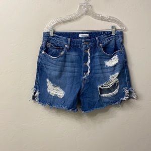 Good American button fly distressed shorts size 12